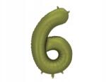 Party Deco Fólia lufi "6", 86cm, olívazöld