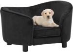 vidaXL Dog sofa 69x49x40 cm black plush 171021