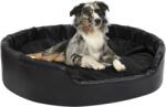 vidaXL 99x89x21 cm black plush/pleather 171264