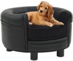 vidaXL Dog sofa 48x32 cm black pleather 170957
