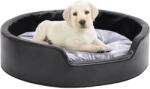 vidaXL 69x59x19 cm black/grey plush/pleather 171253