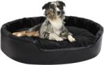 vidaXL 90x79x20 cm black plush/pleather 171263