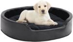 vidaXL 79x70x19 cm black plush/pleather 171262