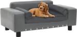 vidaXL Dog sofa 81x43x31 cm grey pleather 170953