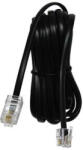  Cablu telefonic 4 fire, RJ11 tată - RJ45 tată, 3 m, plat, negru, pentru modem ADSL, economic