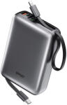 BWOO P73 power bank 22.5W 20000 mAh 2 beépített kábel 1 x USB-C 1 x Lightning fekete