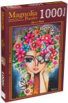 Magnolia Puzzle Magnolia din 1000 de piese - Femeie cu flori (1707) Puzzle