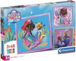 Clementoni Puzzle pentru copii Clementoni din 3 x 48 piese - Ariel (25324) Puzzle