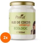 Pronat Glass Pack Set 2 x Ulei de Cocos BIO Extravirgin, 500 ml, Pronat