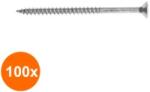 Rocast Set 100 x Surub pal Partial Filetat Cap Inecat Otel Zincat Alb-6 X 140pz3 (COR-100xX001AP6140S)