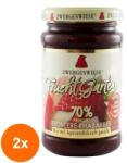 ZWERGENWIESE Set 2 x Gem BIO de Capsuni si Rubarba, Indulcit cu Sirop de Agave, 225 g, Zwergenwiese