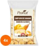 Pronat Foil Pack Set 4 x Chipsuri de Banane cu Miere, 100 g