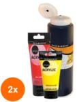 Daler-Rowney Set 2 x Culori Acrilice Simply Daler Rowney, White, 250 ml (CUL-2xFL126250011)