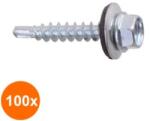 Rocast Set 100 x Surub Autoforant Cap Hex Otel Vopsit-4.8x19 R 7043 (COR-100x7504S48196S)