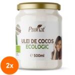Pronat Glass Pack Set 2 x Ulei de Cocos RBD BIO, 500 ml, Pronat