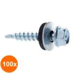 Rocast Set 100 x Surub Autoforant Cap Hex Otel Vopsit-4.8x50 R 8017 (COR-100xX020048504S)