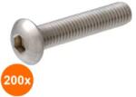 Rocast Set 200 x Surub Cap Bombat Inbus 7380 Otel Gr. 10.9-M8 x 16 (COR-200x73809816S)