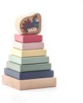 Cubika Pastel 15894 Piramidă colorată cu găinușă - puzzle din lemn 8 piese (MA1-15894)