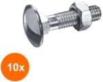 Rocast Set 10 x Surub Torbant Piulita 603 Otel Zincat-M12 x 220 (COR-10X0603012220S)