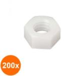 Rocast Set 200 x Piulita Hexagonala 555 Plastic-M6 (COR-200X055576S)