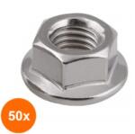 Rocast Set 50 x Piulita Hexagonala Flansa DIN 6923 Otel gr. 8 Zincat-M16 (COR-50x6923816S)