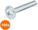 Rocast Set 100 x Surub Cap Bombat Saiba Otel Zincat-M4 X 16 (COR-100xVR.7401.107S)