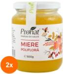 Pronat Glass Pack Set 2 x Miere Poliflora, 500 g, Pronat