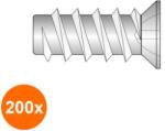 Rocast Set 200 x Eurosurub Cap Ingropat O7.7 mm Locas Z Filet Rar Otel Zincat-L 19 (COR-200xVR.7470.05S)