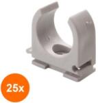 Ranit Set 25 x Suport Clip pentru Tevi, Tip Pg 42, Diametru Teava 53-55 mm, Suport din Nailon (COR-25xAB.010PG420S)