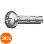 Rocast Set 500 x Surub Cap Bombat Locas Cruciform 7985 Otel Gr. 4.8 Zincat-M4 x 40 (COR-500X79854440S)