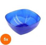 Sterk Plast Set 5 x Bol de Cristal, Forma Patrata, Capacitate 0.7 l, Sterk Plast (CLE-5xELC-SK-BCP1) Castron