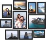 MACVI Colaj 10 képkeret Macvi®, fekete, prémium anyag, klasszikus és tartós design, vegyes méretek a kreatív elrendezésekhez, elegáns fali dekoráció (MCV-02272)