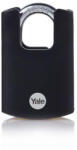 Yale Lakat, Yale Y121B/40/125/1, 46 mm, fekete, fokozott biztonságú, dupla reteszelésű, sárgaréz test műanyag borítással, kültéri, 3 db kulccsal (TC252359)