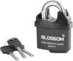Blossom Lakat, Blossom LS0506, 60 mm, fekete, biztonsági, függőzár kivitel, 3 db kulccsal, kapukhoz, ajtókhoz és szekrényekhez (TC252069)