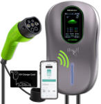 Qoltec 3 fázisú, állítható áramú (16- 32 A), 22 kW, Type 2 EV (elektromos autó) töltő, 5 m. WiFi, RFID. 52430 (52430)