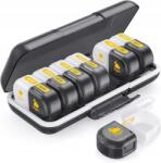  Tároló doboz rendszerező, 7 napos tabletta, ABS+PP, fehér-fekete (202408)