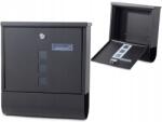 Verk Group levéltartó doboz, fekete, újságtartóval, 33×30.5×9.5cm, rozsdamentes acél (01477)