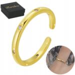 Bsrebra Arany Ezüst Gyűrű, 925, cirkóniákkal, állítható