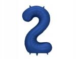 Party Deco Fólia lufi ''2'', 86cm, sötétkék, héliummal is fújható