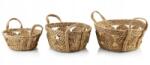 Mondex Bali stílusú dekorációs kosár szett, tengeri fű, bézs, 3db, különböző méretek (5902643382909)