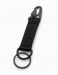 Ombre Férfi kulcstartó, fekete, karabinerrel, jacquard szalag, fém csat (155504)