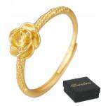 Bsrebra ezüst gyűrű, cirkóniákkal, arany bevonat, állítható, 925