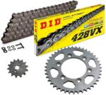 D. I. D Set lanț DID 428VX, culoare standard, Honda XL125K, an model 1978-1979