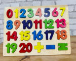  Puzzle incastru din lemn cu numere si operatii aritmetice (101331)
