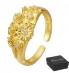 Bsrebra Ezüst gyűrű, 925, cirkóniákkal, arany bevonatú, Size 11-19