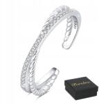 Bsrebra ezüst gyűrű, cirkóniákkal, állítható, 925-ös ezüst