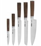 Orion Wooden konyhai késkészlet, 5 db, rozsdamentes acél, séf kés, kenyérvágó kés (EAN)