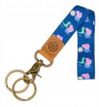  Kulcstartó póráz, George malac mintás, bőr, nylon (1013)