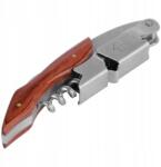 Topmedics Tribün palacknyitó csapos dugóhúzó, rozsdamentes acél/fa, zsebkés forma (bo-01)