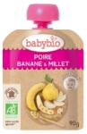 BabyBio Piure de pere cu banane si mei, 90g, BabyBio